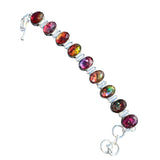 Ammolite Solid 925 Sterling Silver Bracelet