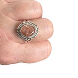 Faceted Sunstone Solid 925 Sterling Silver Ring 9