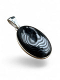 Bulls Eye Crown of Silver Psilomelane Solid 925 Sterling Silver Pendant