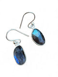 Labradorite faceted Solid 925 Sterling Silver Earrings