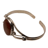 Sunstone Solid 925 Sterling Silver Cuff Bracelet