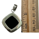 Aurora Opal & Onyx Solid 925 Sterling Silver Pendant
