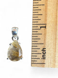 Gold Rutilated Quartz Solid 925 Sterling Silver Pendant
