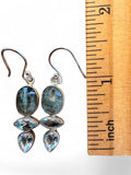 Blue Kyanite & Blue Topaz Solid 925 Sterling Silver Earrings