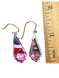 Kingman Pink Dahlia Turquoise Solid 925 Sterling Silver Earrings