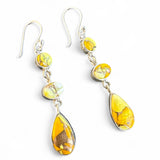 Kingman Honey Dahlia Solid 925 Sterling Silver Earrings