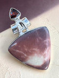 Mookaite Jasper & Garnet Solid 925 Sterling Silver Pendant