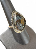 Indonesian Red Marcasite Solid 925 Sterling Silver Ring 8