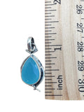 Blue Chalcedony Solid 925 Sterling Silver Pendant