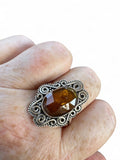 Orange Kyanite Solid 925 Sterling Silver Ring 11