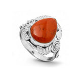 Red Moss Agate Solid 925 Sterling Silver Ring 8.5