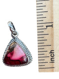Kingman Red Rose Dahlia Solid 925 Sterling Silver Pendant