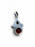 Garnet & Peridot Solid 925 Sterling Silver Pendant