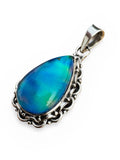 Aurora Opal Solid 925 Sterling Silver Pendant