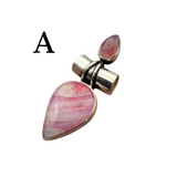 Pink Rainbow Moonstone Solid 925 Sterling Silver Pendant A