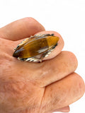 Tiger Eye Solid 925 Sterling Silver Ring 7