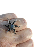 Labradorite Sun Solid 925 Sterling Silver Ring 7