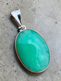 Chrysoprase Solid 925 Sterling Silver Pendant