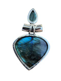 Blue Labradorite Solid 925 Sterling Silver Pendant