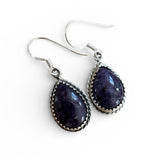 Russian Charoite Solid 925 Sterling Silver Earrings