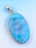 Caribbean Larimar Solid 925 Sterling Silver Pendant