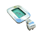 Chrysocolla Malachite Solid 925 Sterling Silver Pendant
