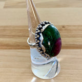 Ruby Zoisite Solid 925 Sterling Silver Ring 4