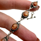 Sunstone Solid 925 Sterling Silver Bracelet