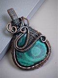 Malachite Copper Wrapped Pendant