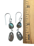 Faceted Labradorite Solid 925 Sterling Silver Earrings