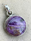 Charoite Solid 925 Sterling Silver Pendant