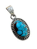 Egyptian Turquoise Solid 925 Sterling Silver Pendant