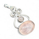 Rose Quartz Solid 925 Sterling Silver Pendant