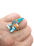 Lightning Bolt Kingman Trifecta Solid 925 Sterling Silver Ring 8