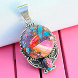 Pink Dahlia Solid 925 Sterling Silver Pendant