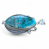 Chrysocolla Solid 925 Sterling Silver Pendant