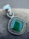 Emerald Solid 925 Sterling Silver Pendant