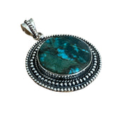 Tibetan Turquoise Solid 925 Sterling Silver Pendant