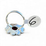 FLOWER Ruby Solid 925 Sterling Silver Ring 6