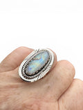 Rainbow Moonstone Solid 925 Sterling Silver Ring 7.5