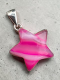 Star Pink Botswana Agate Solid 925 Sterling Silver Pendant