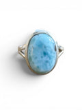 Caribbean Larimar Solid 925 Sterling Silver Ring 7