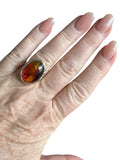 Baltic Amber Solid 925 Sterling Silver Ring 6