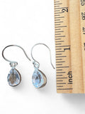 White Topaz Solid 925 Sterling Silver Earrings