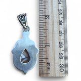 Kingman Turquoise & Spiny Oyster Solid 925 Sterling Silver Pendant