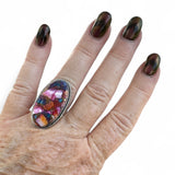 Kingman Pink Dahlia Turquoise Solid 925 Sterling Silver Ring 6