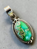 Sonoran Gold Turquoise Solid 925 Sterling Silver Pendant