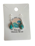 Kingman Turquoise Solid 925 Sterling Silver Earrings