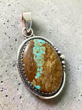 Number 8 Turquoise Solid 925 Sterling Silver Pendant