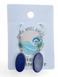 Blue Lapis & Turquoise Solid 925 Sterling Silver Earrings